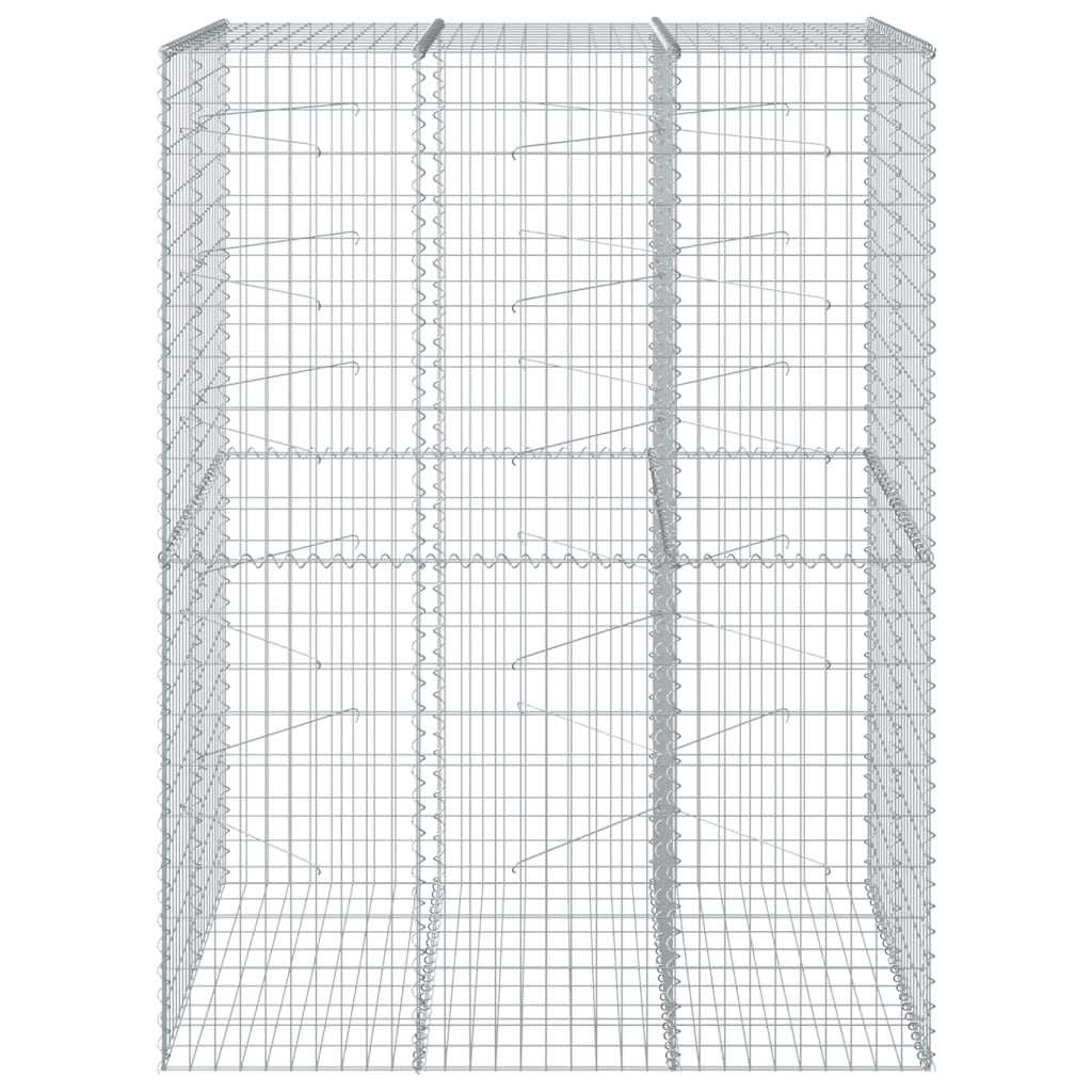 vidaXL Gabion Basket with Cover 150x100x200 cm Galvanised Iron 3