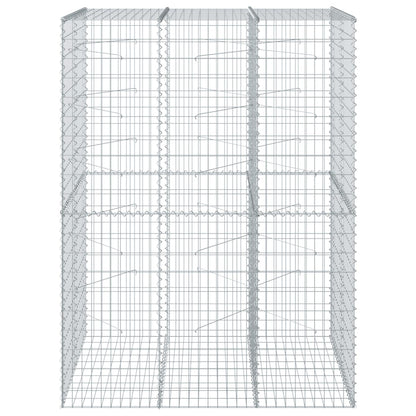 vidaXL Gabion Basket with Cover 150x100x200 cm Galvanised Iron 3
