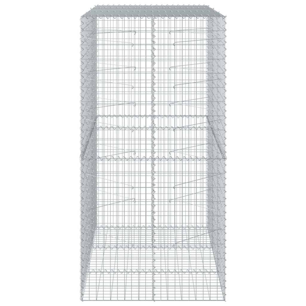 vidaXL Gabion Basket with Cover 150x100x200 cm Galvanised Iron 4