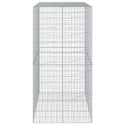 vidaXL Gabion Basket with Cover 150x100x200 cm Galvanised Iron 4