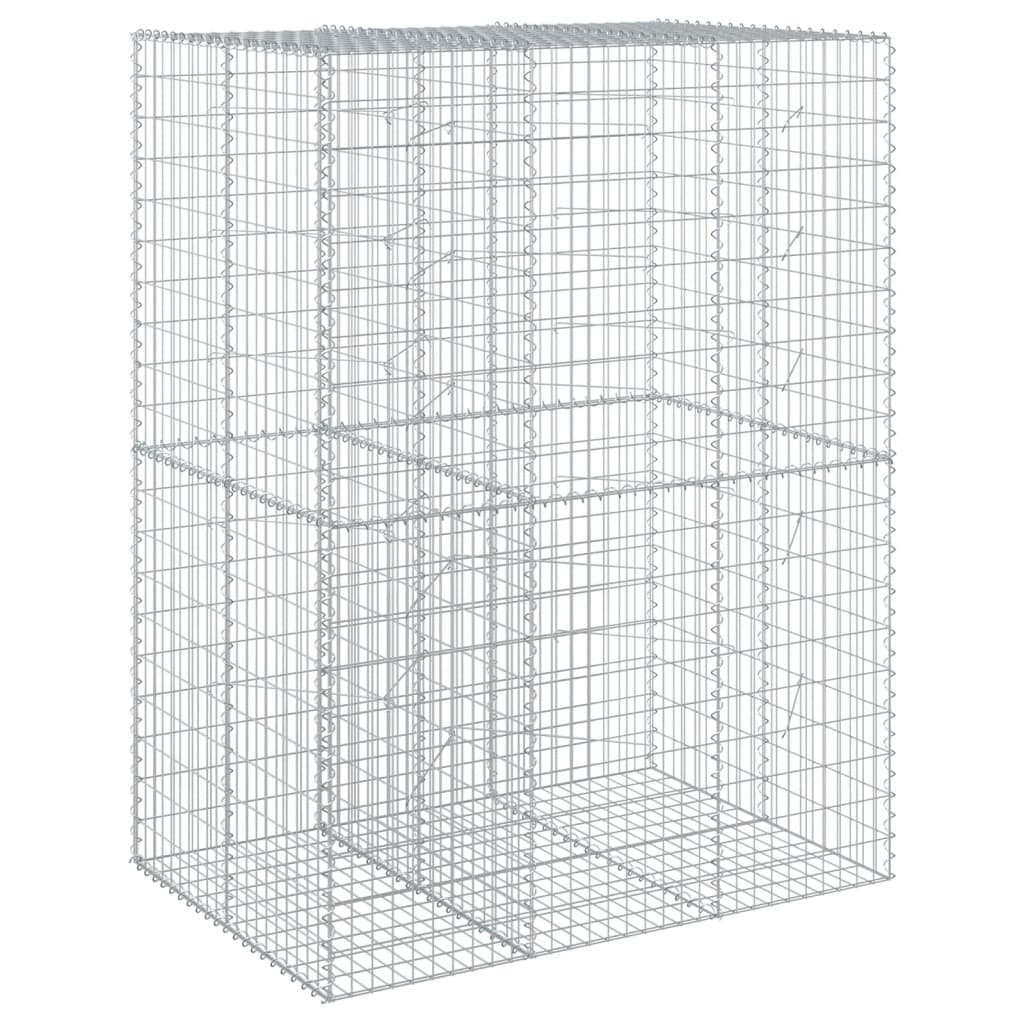 vidaXL Gabion Basket with Cover 150x100x200 cm Galvanised Iron 5