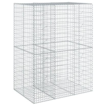 vidaXL Gabion Basket with Cover 150x100x200 cm Galvanised Iron 5