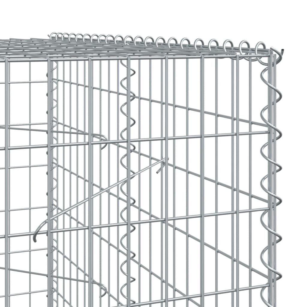 vidaXL Gabion Basket with Cover 150x100x200 cm Galvanised Iron 6