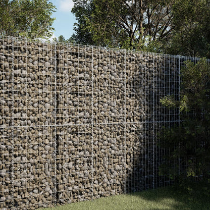 vidaXL Gabion Basket with Cover 150x100x200 cm Galvanised Iron 1