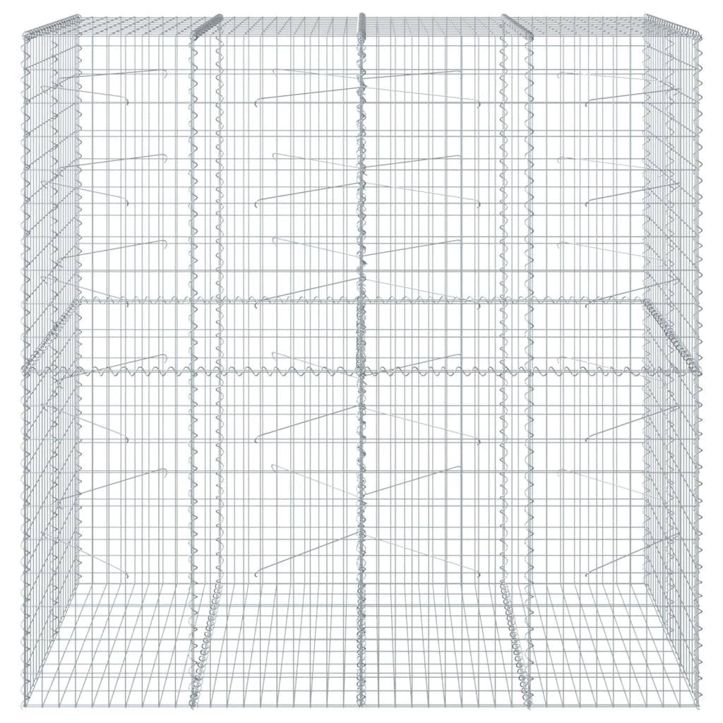 vidaXL Gabion Basket with Cover 200x100x200 cm Galvanised Iron 3