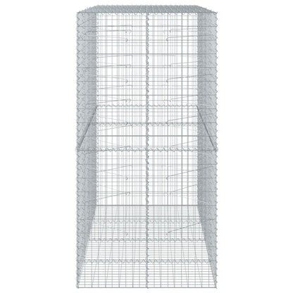 vidaXL Gabion Basket with Cover 200x100x200 cm Galvanised Iron 4