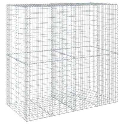 vidaXL Gabion Basket with Cover 200x100x200 cm Galvanised Iron 5