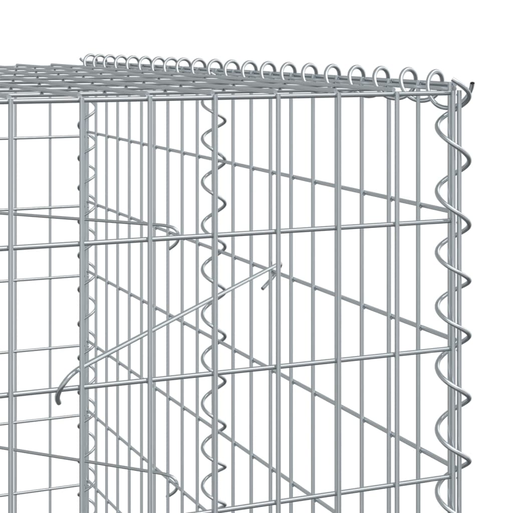 vidaXL Gabion Basket with Cover 200x100x200 cm Galvanised Iron 6