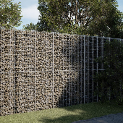 vidaXL Gabion Basket with Cover 200x100x200 cm Galvanised Iron 1