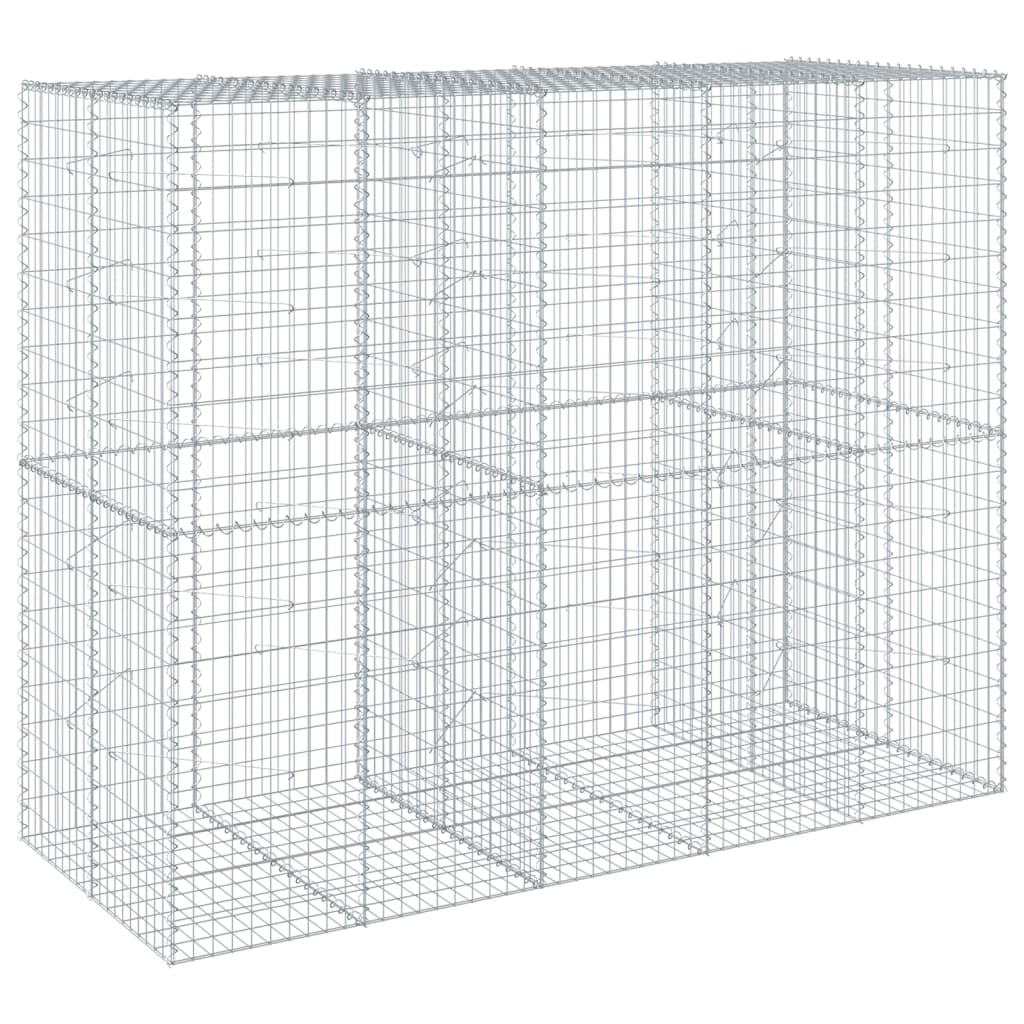 vidaXL Gabion Basket with Cover 250x100x200 cm Galvanised Iron 2