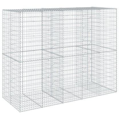 vidaXL Gabion Basket with Cover 250x100x200 cm Galvanised Iron 2