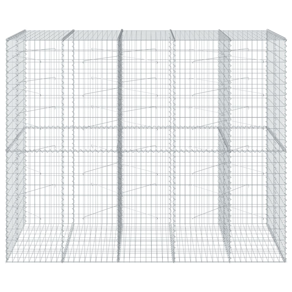 vidaXL Gabion Basket with Cover 250x100x200 cm Galvanised Iron 3