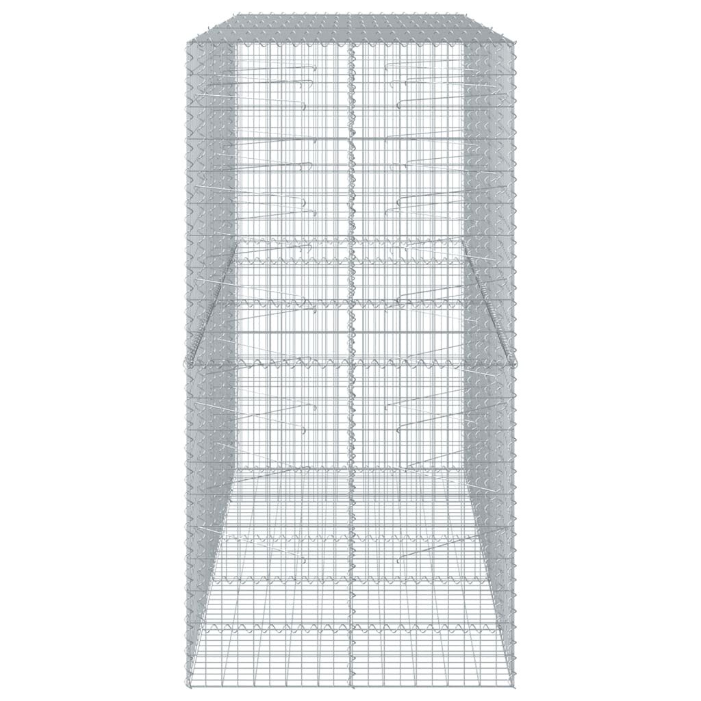 vidaXL Gabion Basket with Cover 250x100x200 cm Galvanised Iron 4