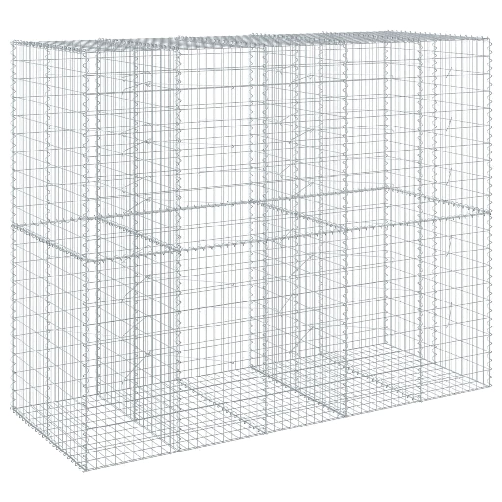 vidaXL Gabion Basket with Cover 250x100x200 cm Galvanised Iron 5