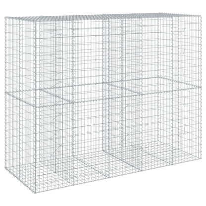 vidaXL Gabion Basket with Cover 250x100x200 cm Galvanised Iron 5