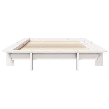 Bed Frame without Mattress Solid Wood Pine Length 200 cm White 90 cm