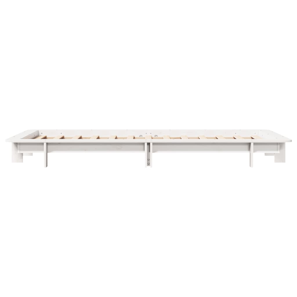 Bed Frame without Mattress Solid Wood Pine Length 200 cm White 90 cm