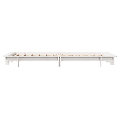 Bed Frame without Mattress Solid Wood Pine Length 200 cm White 90 cm
