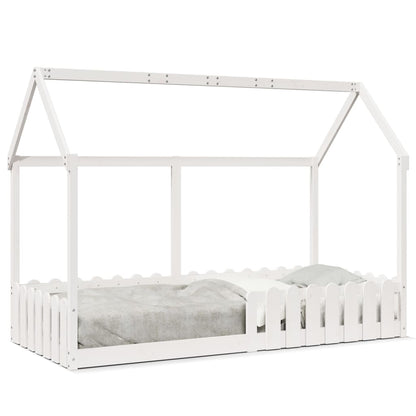 vidaXL Kids'House Bed Frame without Mattress White 90x200 cm 2