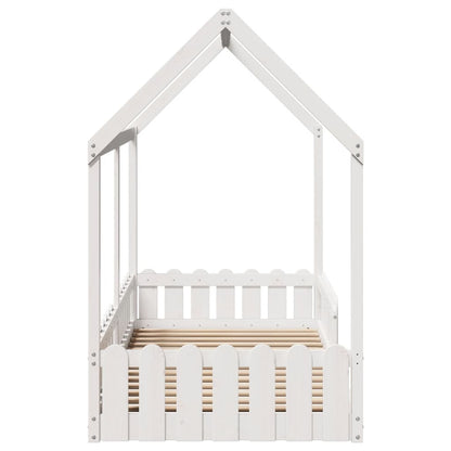 vidaXL Kids'House Bed Frame without Mattress White 90x200 cm 5