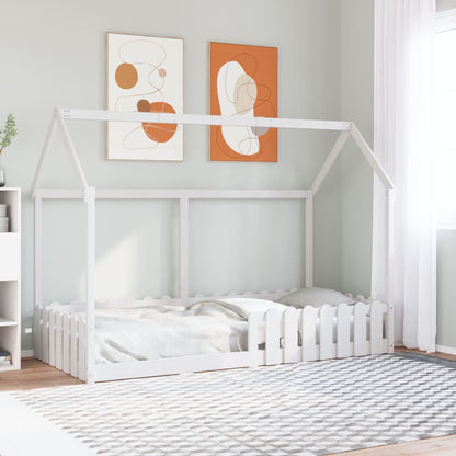 vidaXL Kids'House Bed Frame without Mattress White 90x200 cm 1