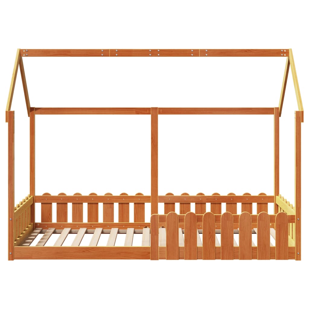 vidaXL Kids' House Bed Frame without Mattress Wax Brown 90x200 cm 4