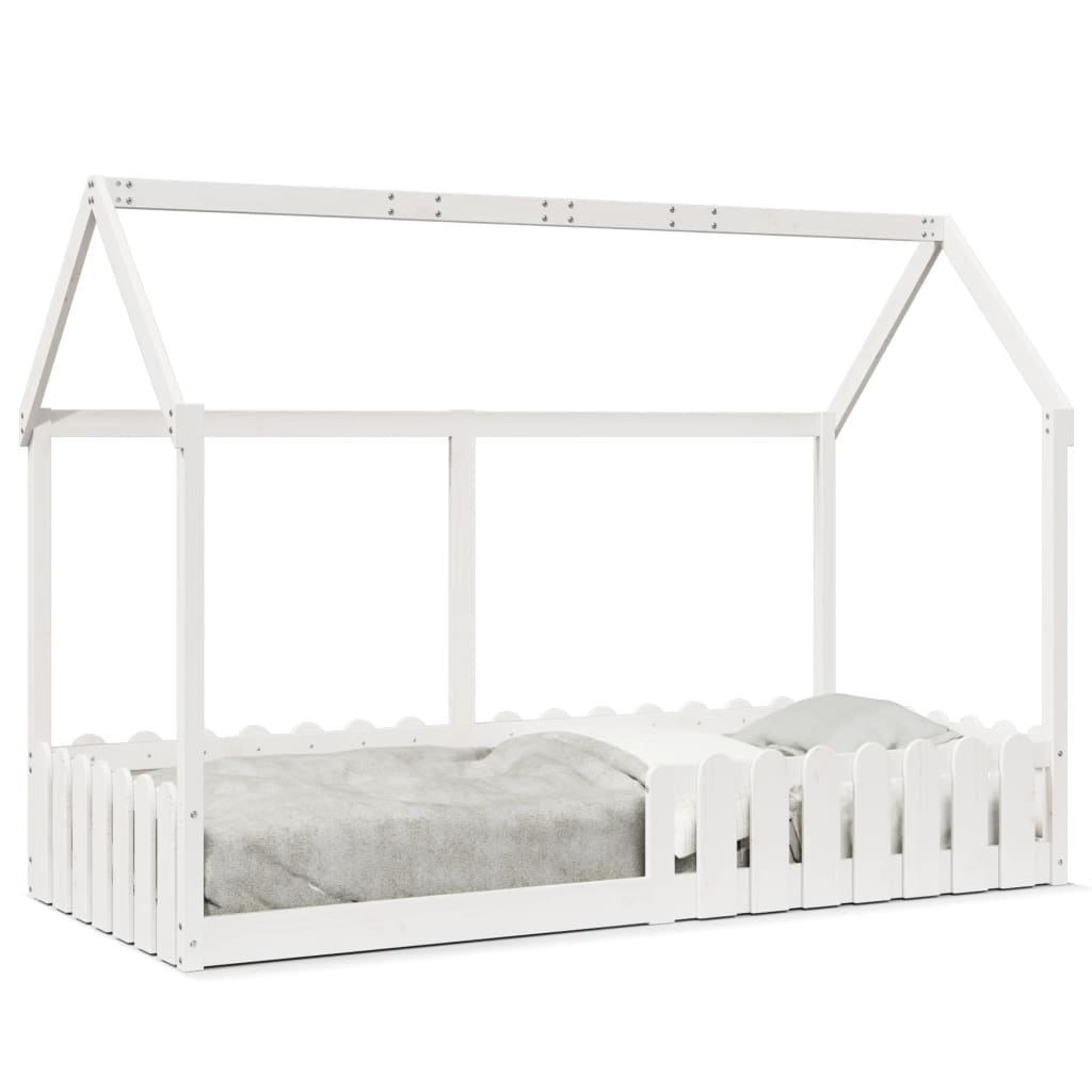 vidaXL Kids' House Bed Frame without Mattress White 90x190 cm Single 2
