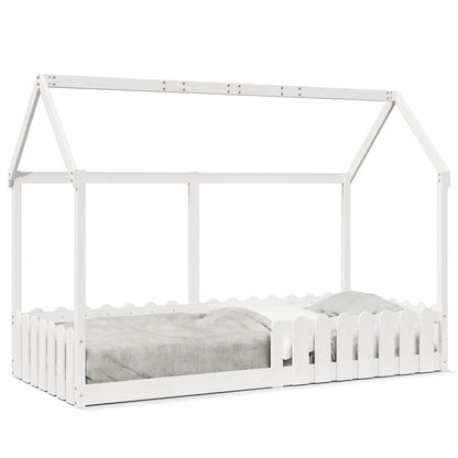 vidaXL Kids' House Bed Frame without Mattress White 90x190 cm Single 2