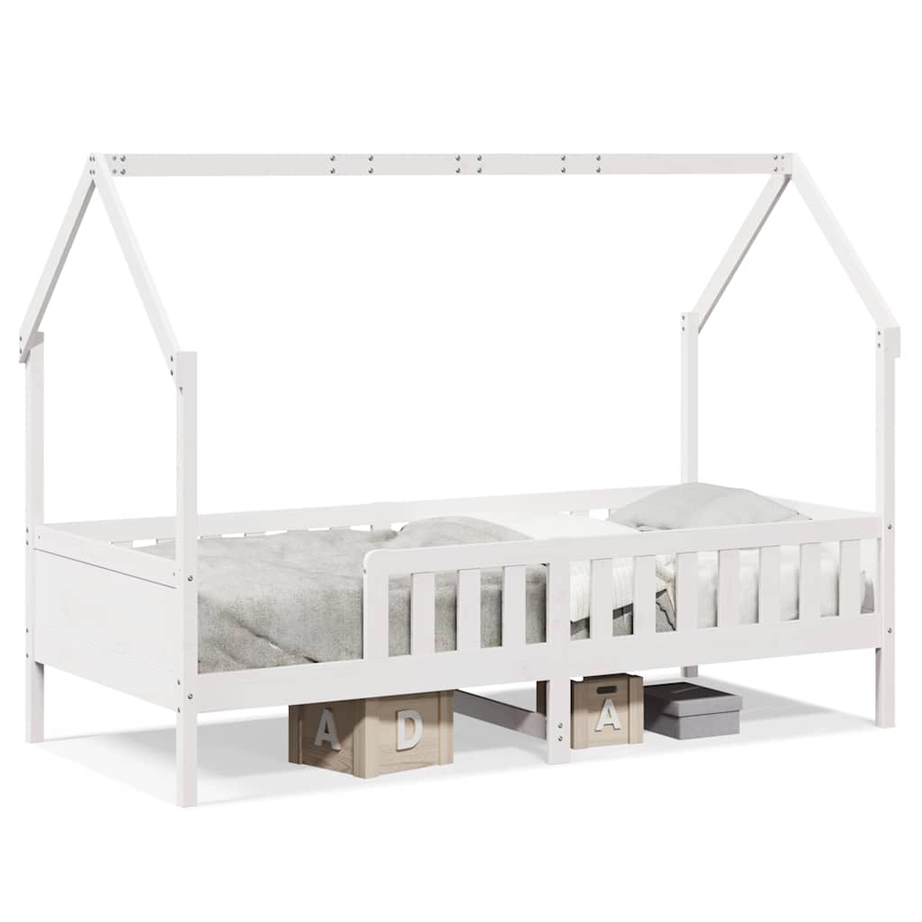 vidaXL Kids' House Bed Frame without Mattress White 90x200 cm Pine 2