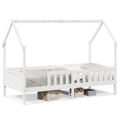 vidaXL Kids' House Bed Frame without Mattress White 90x200 cm Pine 2