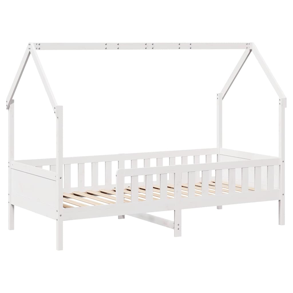 vidaXL Kids' House Bed Frame without Mattress White 90x200 cm Pine 3