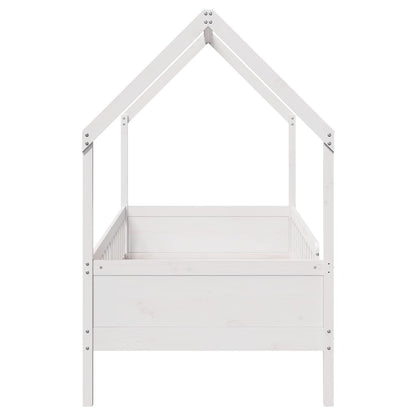 vidaXL Kids' House Bed Frame without Mattress White 90x200 cm Pine 5