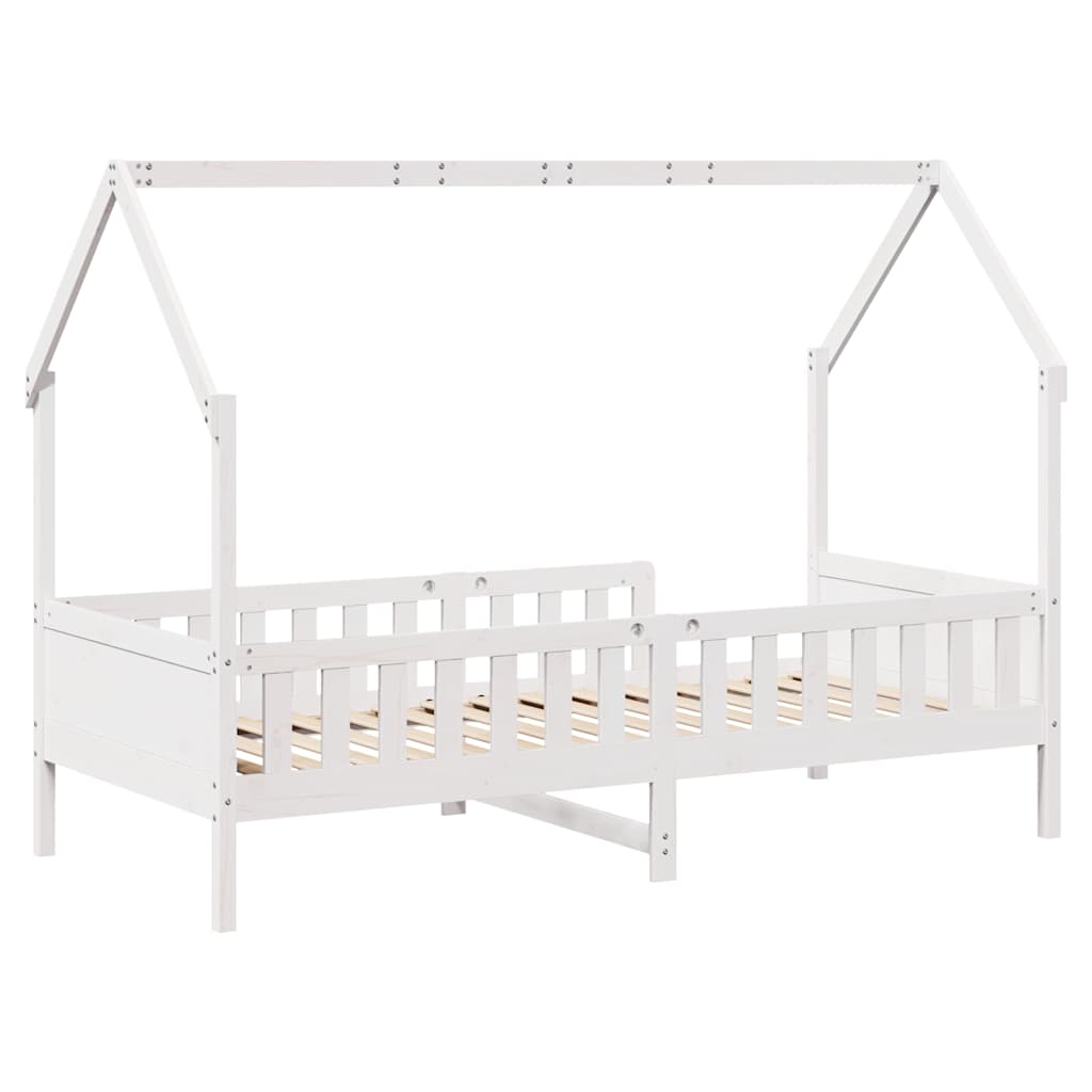 vidaXL Kids' House Bed Frame without Mattress White 90x200 cm Pine 6