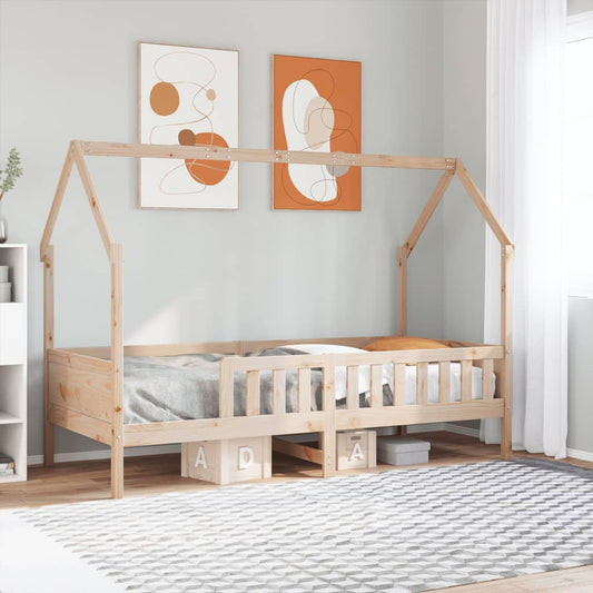 Kids' House Bed Frame without Mattress Pine Brown 80 cm 200 cm