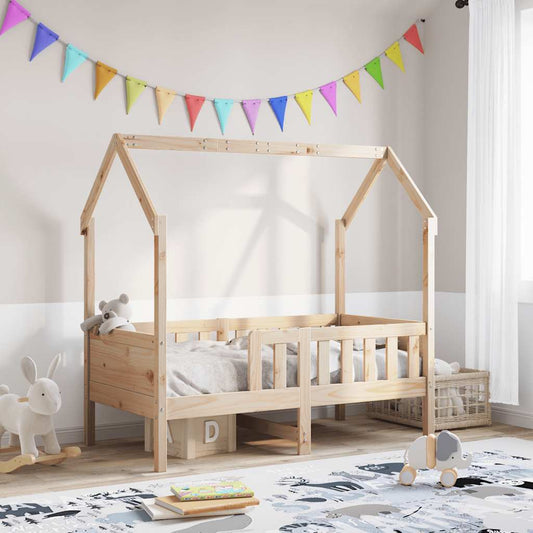 Kids' House Bed Frame without Mattress Pine Brown 80 cm 160 cm