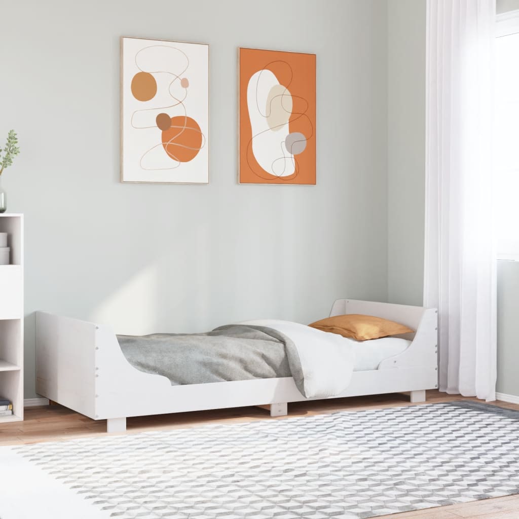 vidaXL Bed Frame without Mattress Solid Wood Pine Length 200 cm White