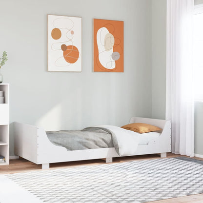 vidaXL Bed Frame without Mattress Solid Wood Pine Length 200 cm White