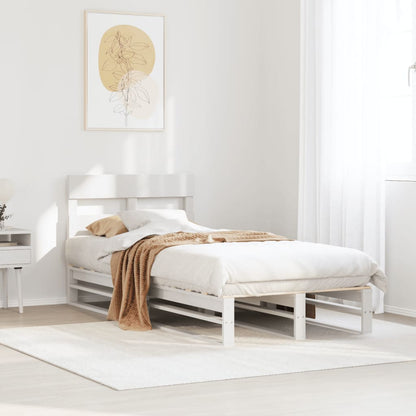vidaXL Bed Frame without Mattress Solid Wood Pine Length 200 cm White