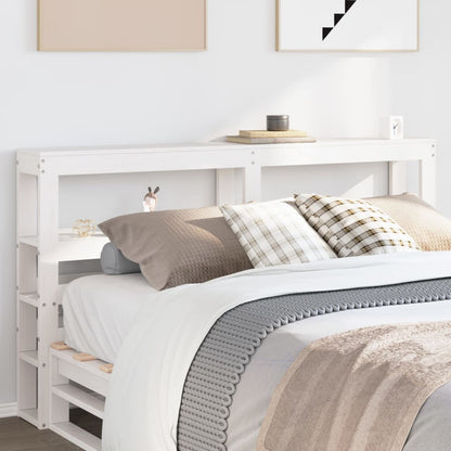 Headboard with Shelves 90 cm Solid Wood Pine White 156 x 19 x 82 cm