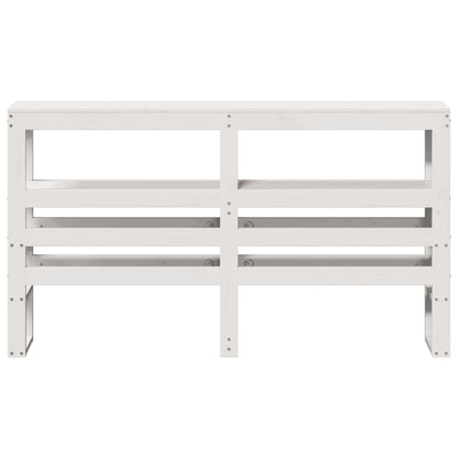 Headboard with Shelves 90 cm Solid Wood Pine White 126 x 19 x 82 cm