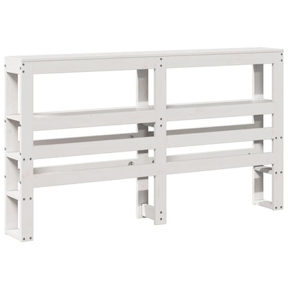 Headboard with Shelves 90 cm Solid Wood Pine White 126 x 19 x 82 cm