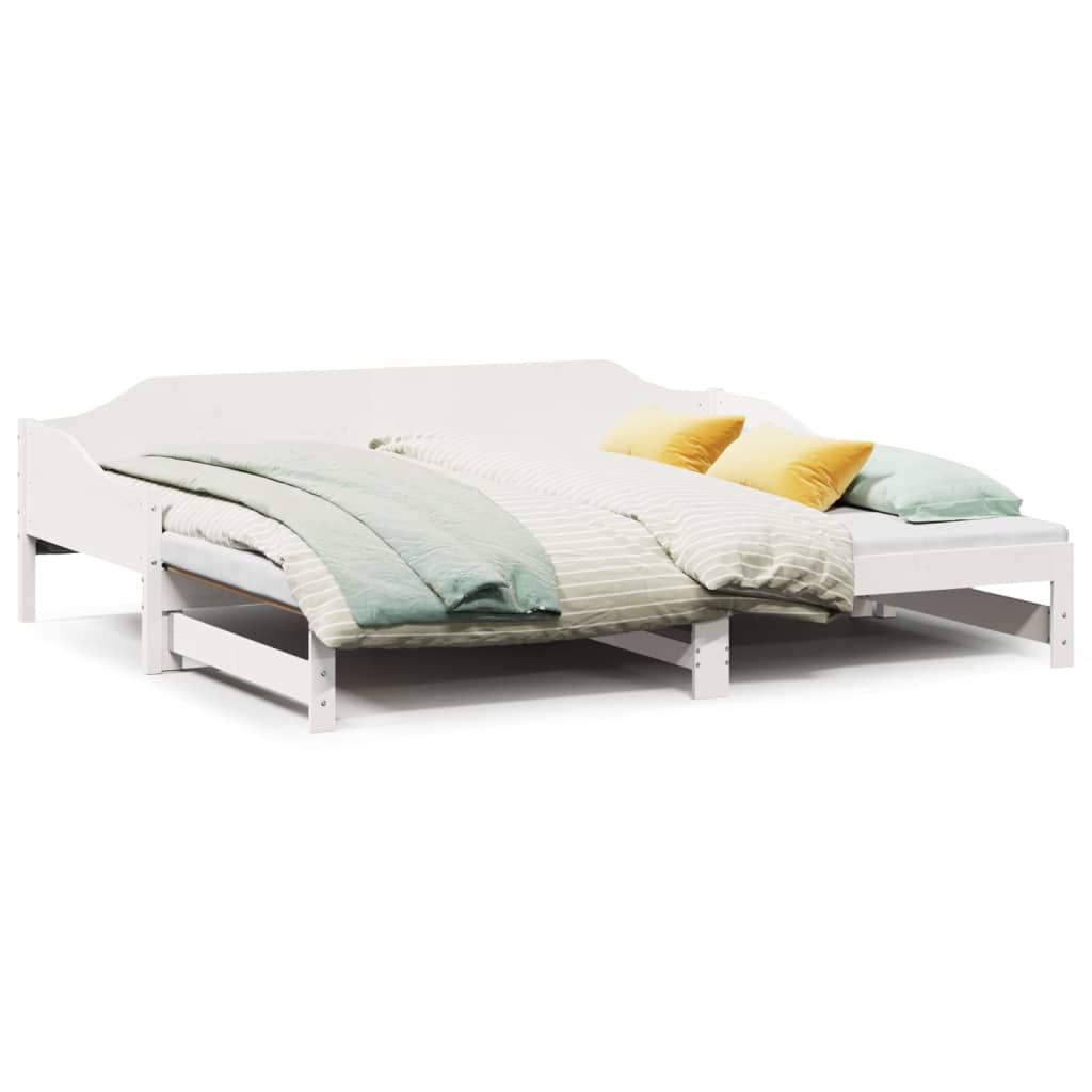 Daybed with Trundle without Mattress Solid Wood White 90 cm 200 cm