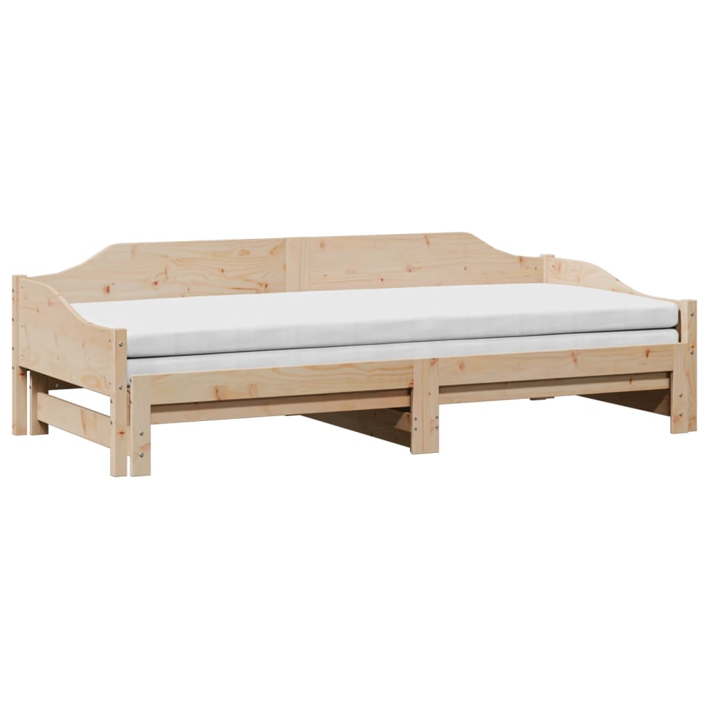 vidaXL Daybed with Trundle without Mattress 90x190 cm Single Solid Wood 3