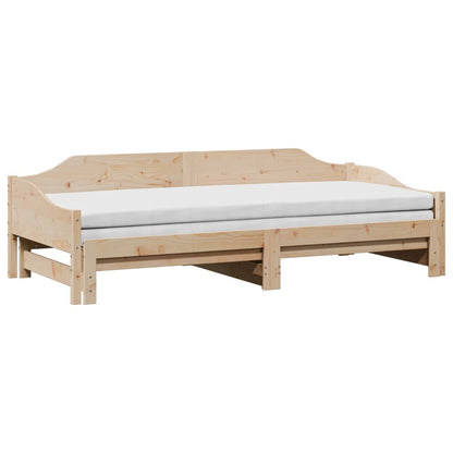 vidaXL Daybed with Trundle without Mattress 90x190 cm Single Solid Wood 3