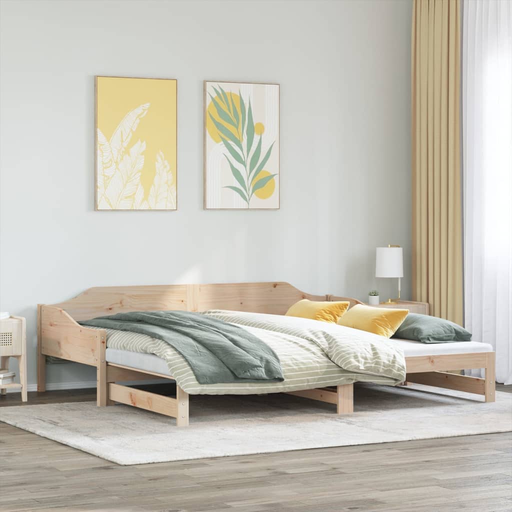 vidaXL Daybed with Trundle without Mattress 90x190 cm Single Solid Wood 4