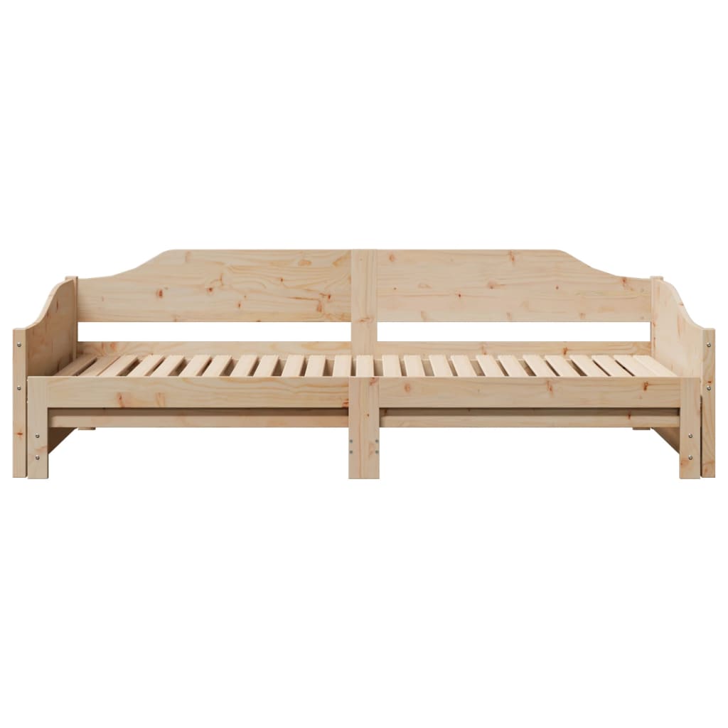 vidaXL Daybed with Trundle without Mattress 90x190 cm Single Solid Wood 6