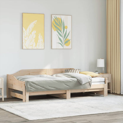 vidaXL Daybed with Trundle without Mattress 90x190 cm Single Solid Wood 1