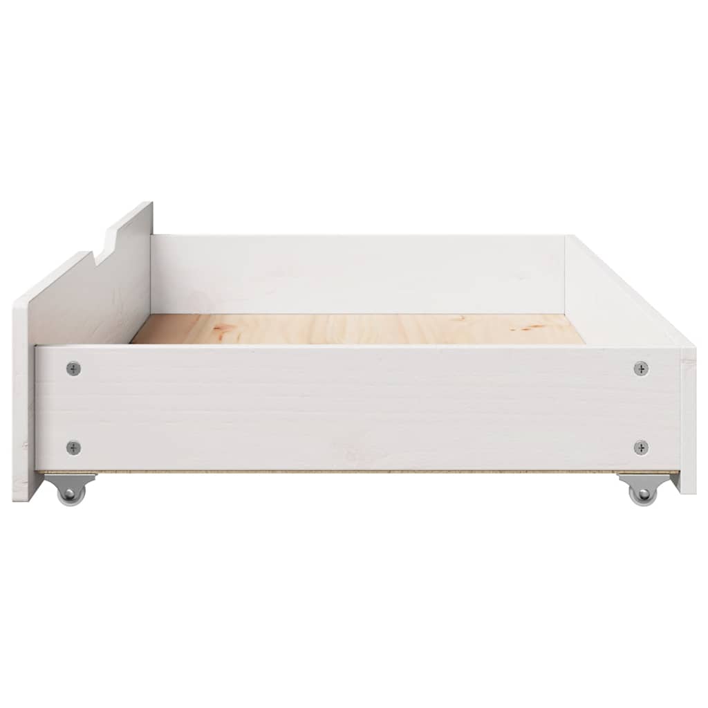 Under-Bed Drawers 2 pcs 95x55x17 cm Solid Wood Pine White 95 x 55 x 16 cm