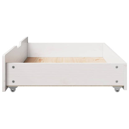 Under-Bed Drawers 2 pcs 95x55x17 cm Solid Wood Pine White 95 x 55 x 16 cm