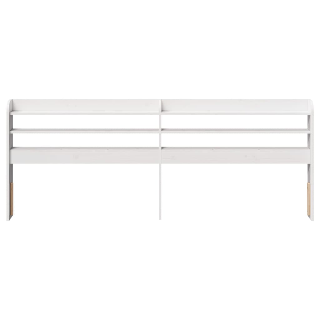 Headboard with Shelves 90 cm Solid Wood Pine White 210 x 16 x 82 cm